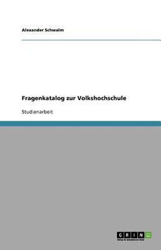 Fragenkatalog zur Volkshochschule - cover