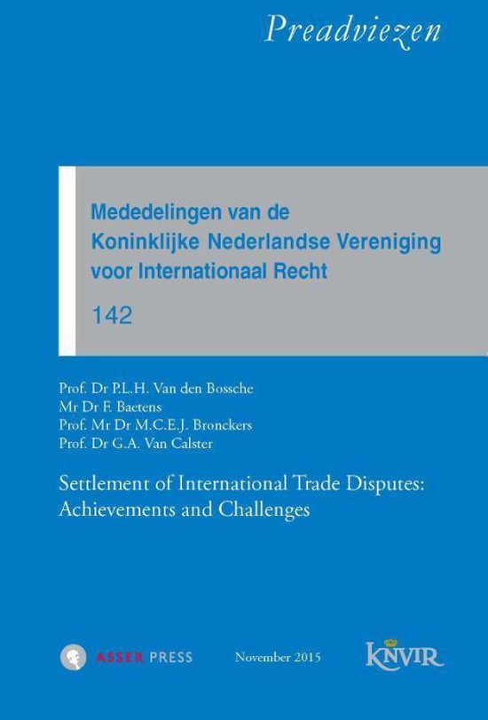 Settlement of International Trade Disputes - cover