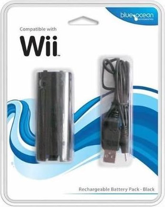 Recharge Battery Pack Black Wii (Blue Ocean)