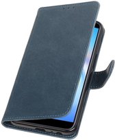 Blauw Pull-Up Booktype Hoesje voor Samsung Galaxy J6 Plus