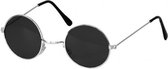Zwarte party bril met ronde glazen - Verkleed accessoire voor volwassenen
