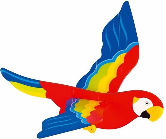 Tektonisch Harden schrobben Speelgoed houten decoratie papegaai - Papegaai mobiel 50 cm | bol.com