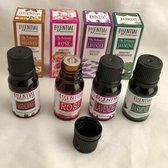 Essential etherische olie -Aroma olie-Geurolie voor aromatherapie diffusers & oliebranders set van 4 stuks(4x10ML) Jasmine Lavender Rose Sandalwood