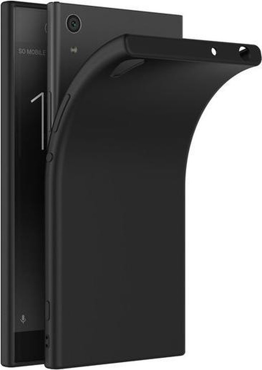 Zwart Hoesje Tpu Siliconen Case Geschikt voor Sony Xperia XA1 Plus