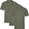 3 Pack Classic Olive Shirts Fruit of the Loom Ronde Hals Maat XL Valueweight