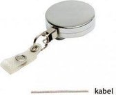 Zilveren metalen yoyo met kabel en vinyl strap / Skipashouder type EG43