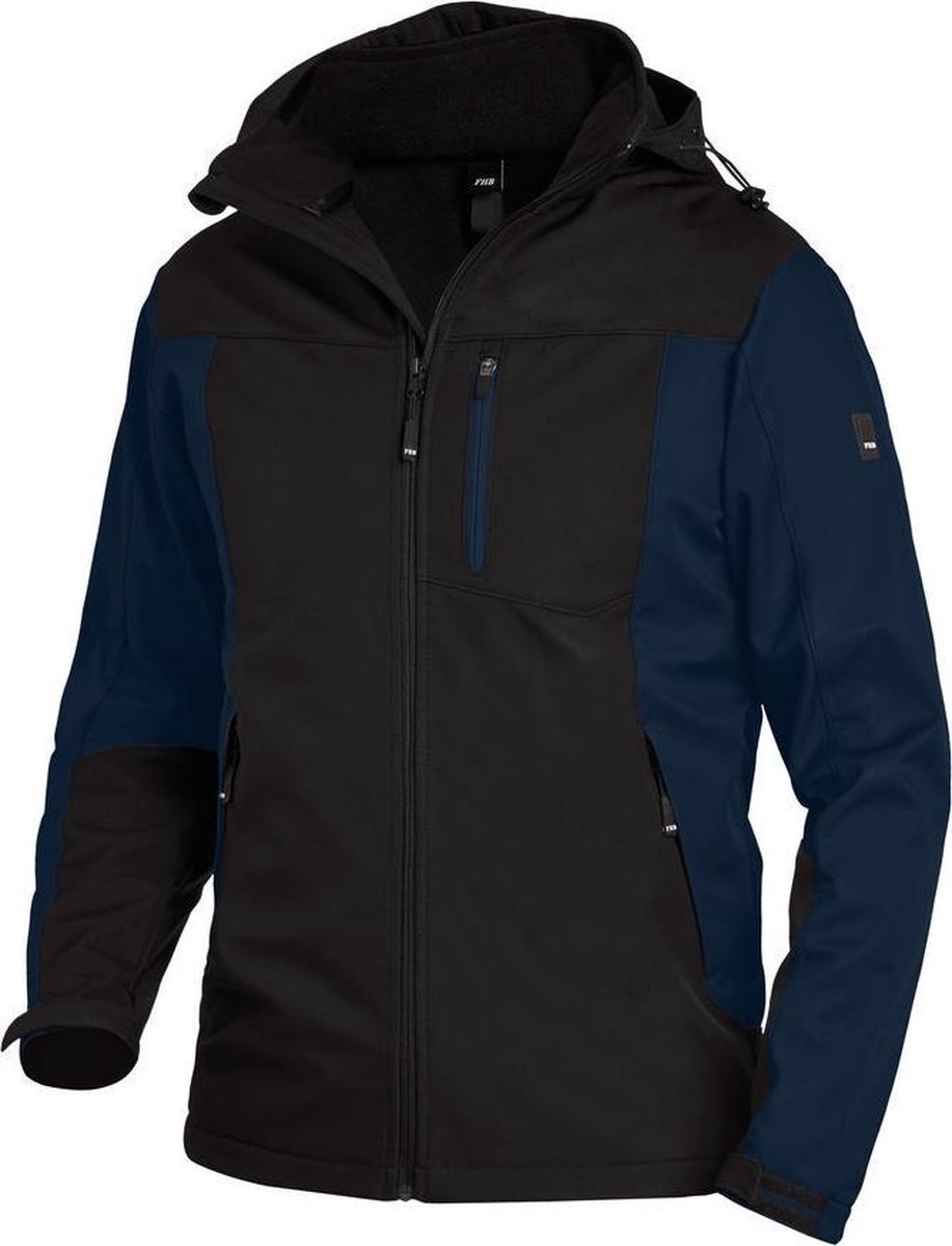 FHB JANNIK Softshelljack 79105 - Marine-Zwart - M