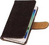 Zwart Slang Booktype Samsung Galaxy A3 2016 Wallet Cover Hoesje