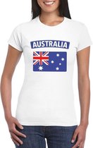 T-shirt met Australische vlag wit dames M