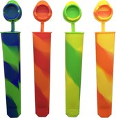 Moule à glace Calippo (Set 4 pièces) - Fabriquez vos propres glaces - Formes de popsicle - Popsicles - Cuillère à glace - Moule à glace - Fabriquez vos propres moules à glace - Glace maison - Sorbetière - Moules à glace à l'eau