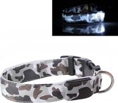 LED Halsband Camo WIT maat XL