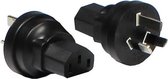Stroom adapter C13 (v) - type I stekker (Australië, China en Argentinië) (m) / zwart