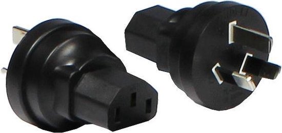 Stroom adapter C13 (v) - type I stekker (Australië, China en Argentinië)  (m) / zwart | bol.com