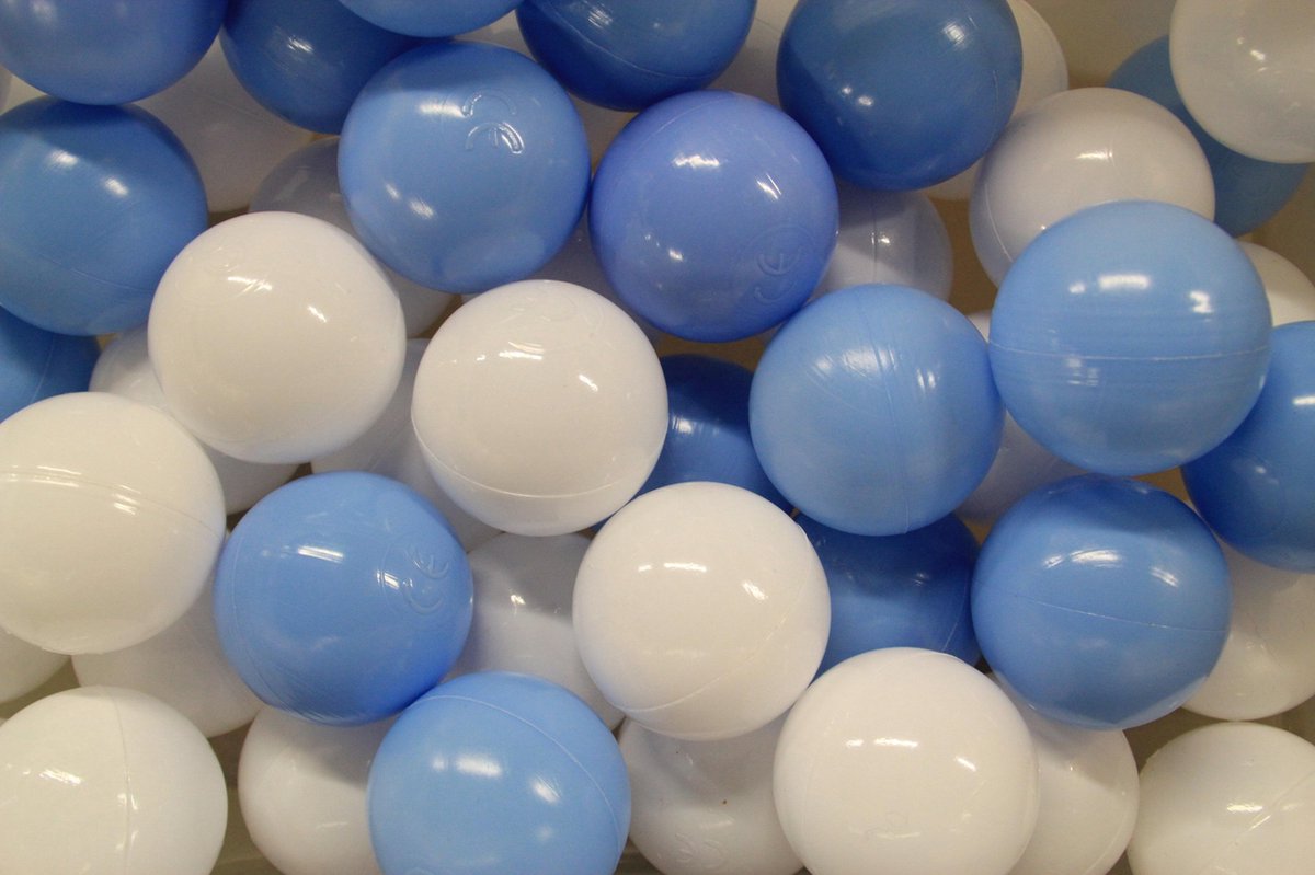 Ballenbakballen voor baby - Jongens blauw/wit -  60mm - 100 stuks - Zwangerschap & geboorte - Combiplay