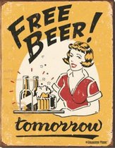 Bier Reclamebord Wandplaat Free Beer