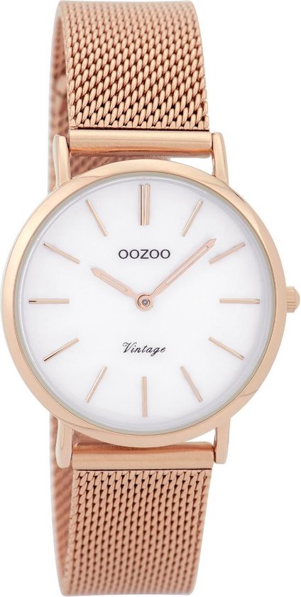 OOZOO Vintage Rosegoudkleurig Parelmoer horloge 32 mm Goudkleurig bol
