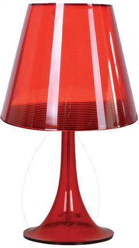 Tafellamp Rood glas+Kap Rood Modern design | bol.com