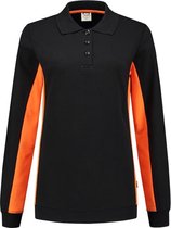 Tricorp polosweater bi-color dames - 302002 - zwart / oranje - maat M
