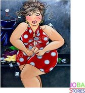 Diamond Painting "JobaStores®" Dikke Dames 14 - volledig - 30x40cm - rond