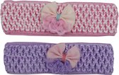 Jessidress Baby Haarbanden set met kleine strik - Roze/Paars