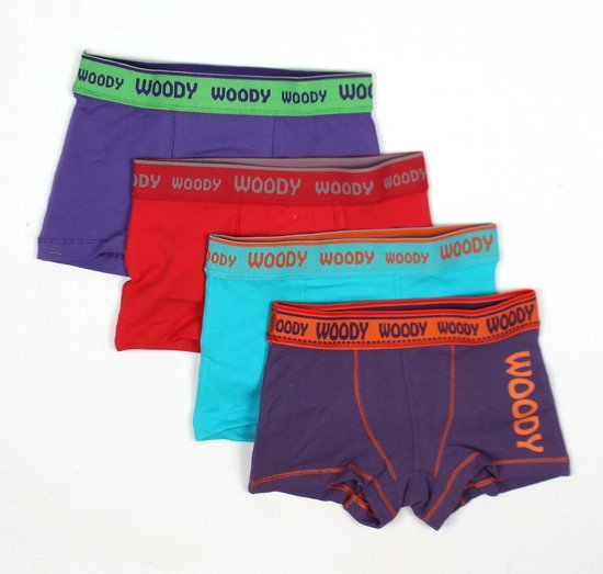 Woody ondergoed boxer jongens - multi - 4 stuks - CLS - maat 104 | bol.com