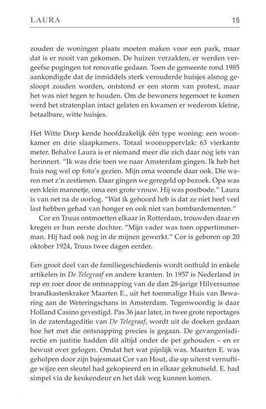 Pagina 15 uit het boek 'Cor' met tekst over het levensverhaal van Cor.
