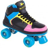 Rookie Rolschaatsen Hype Hi Top - Kinderen - Zwart/Blauw/Geel/Roze - Maat 35