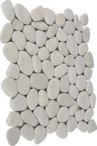 Pebblestone tegel wit 30 x 30 cm, dikte 15-20 mm