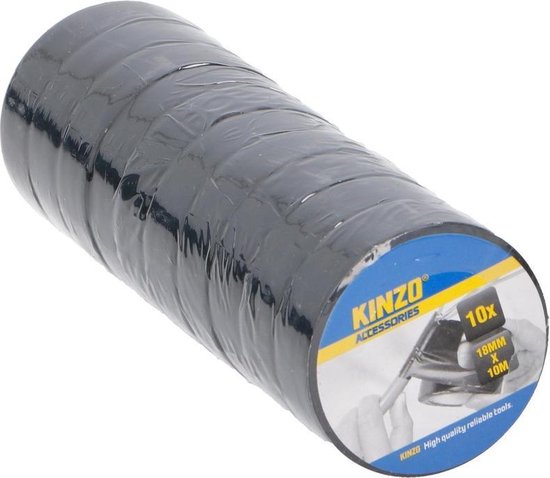 10 rollen isolatie tape - 18 mm x 10 meter - Isolerende tape zwart | bol.com