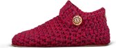 Kingdom of Wow - Dames Sloffen Wol Bordeaux Rood Maat 38/39 - Handgemaakt