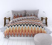 Romanette Marni flanel dekbedovertrek Terra/Grijs 2-persoons (200x200/220 cm + 2 slopen)