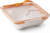 lunchbox vierkant wit - oranje