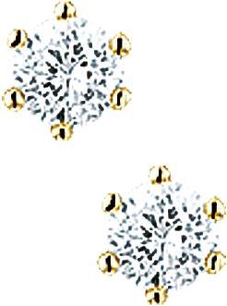 The Jewelry Collection Oorknoppen Zirkonia - Geelgoud