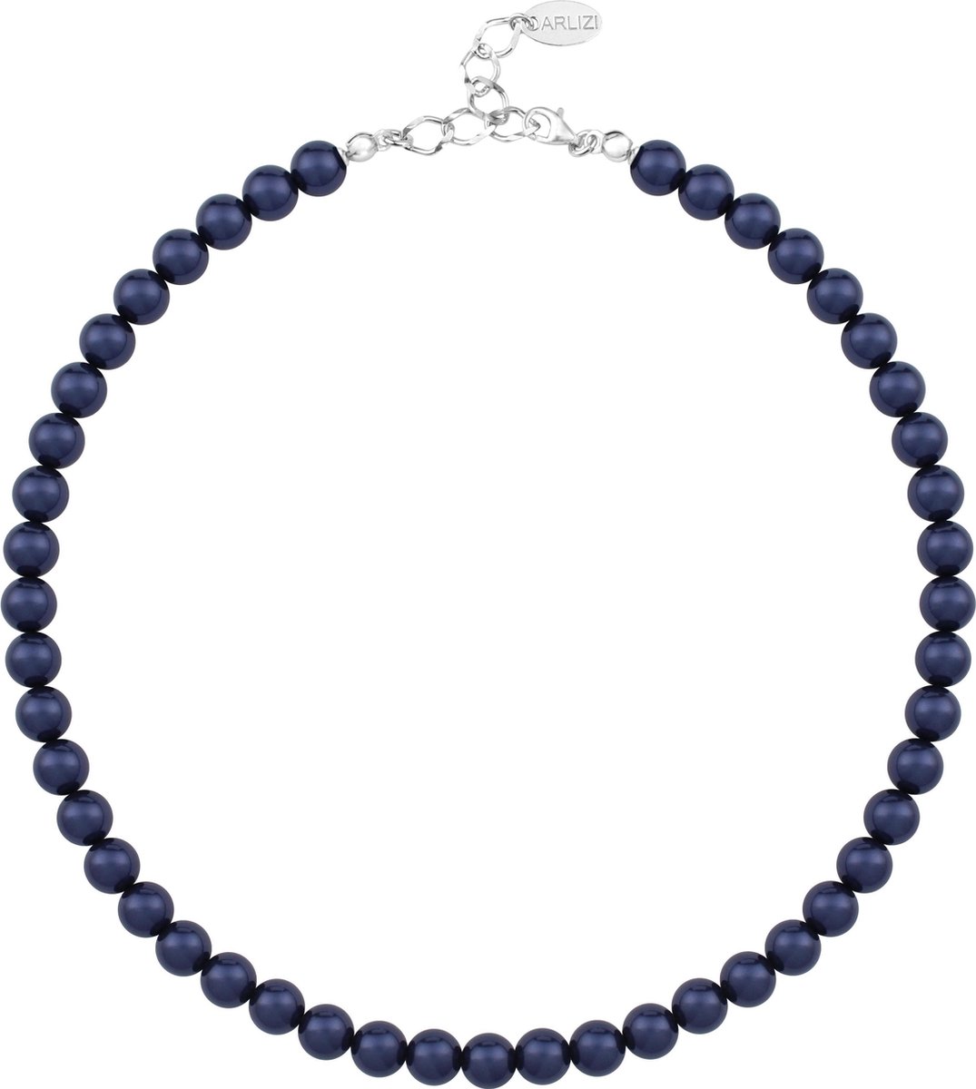 ARLIZI 1166 Parelketting donkerblauw 8mm - sterling zilver - 44 cm