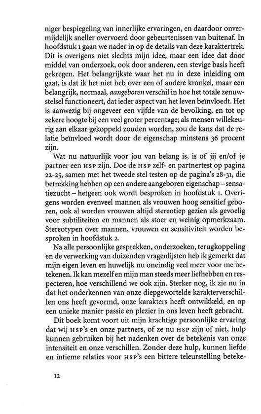 Pagina met tekst over de liefde en relaties, met een focus op hoog sensitieve personen.