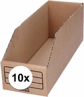 10x Sorteer/Opslag bakjes 10 x 30 cm van karton