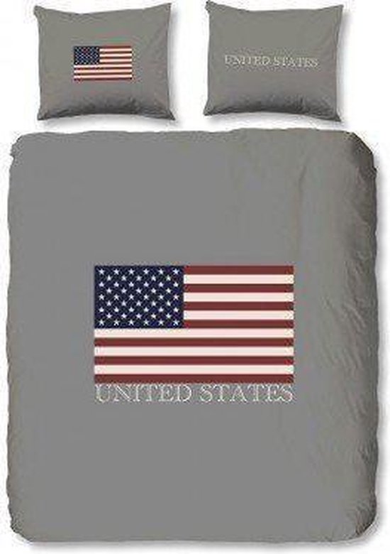USA dekbedovertrek - Grey - 2-persoons (200x200/220 cm + 2 slopen) | bol.com
