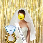 Bride To Be Versiering Decoratie Set Sjerp/Sluier/Ring - Vrijgezellenfeest Team Accessoires
