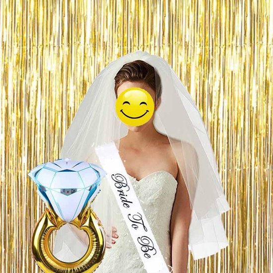 Naar behoren Gronden Blauwdruk Bride To Be Versiering Decoratie Set Sjerp/Sluier/Ring - Vrijgezellenfeest  Team... | bol.com