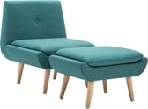 Luxe Fauteuil Groen MET Voetenbankje / Loungestoel / Lounge stoel / Relax stoel / Chill stoel / Lounge Bankje / Lounge Fauteil / Cocktail stoel