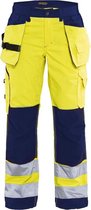 Blaklader Dames werkbroek High Vis met spijkerzakken 7156-1811 - High Vis Geel/Marineblauw - C40