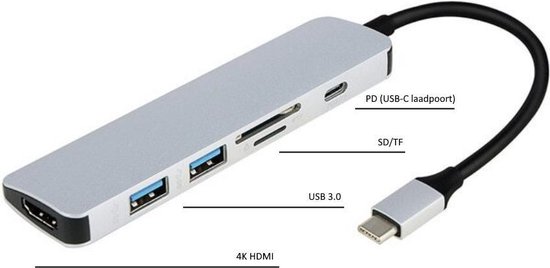 USB-C Hub (4K HDMI, 2xUSB-A, PD)