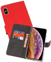 Booktype Telefoonhoesjes - Bookcase Hoesje - Wallet Case -  Geschikt voor iPhone XS Max - Rood