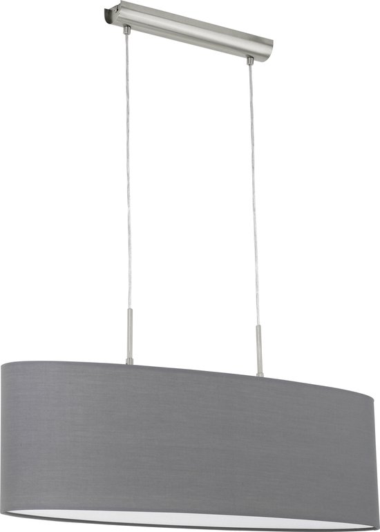 EGLO Pasteri - Lampe à suspension - 2 lumières - Longueur 750 mm. - Nickel mat - Grijs
