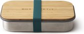 Black& Blum Appetit Lunchbox - Rvs/hout - 900 ml - 22x14.7x5 cm - Zeeblauw