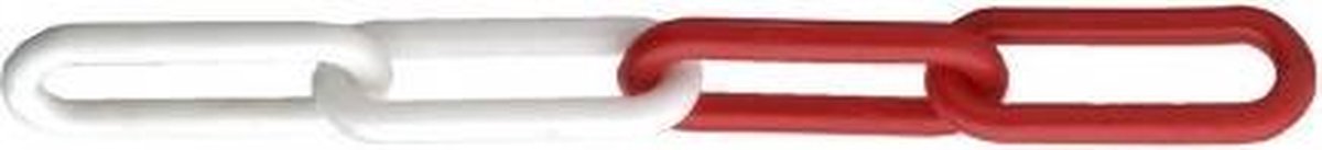 Nylon Ketting Rood-Wit 8X62X27 Bos 25M