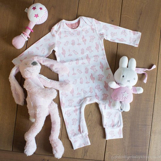 Dirkje Boxpak jumpsuit Cactus perzik lang nOeser babykleding Maat 86 92 bol