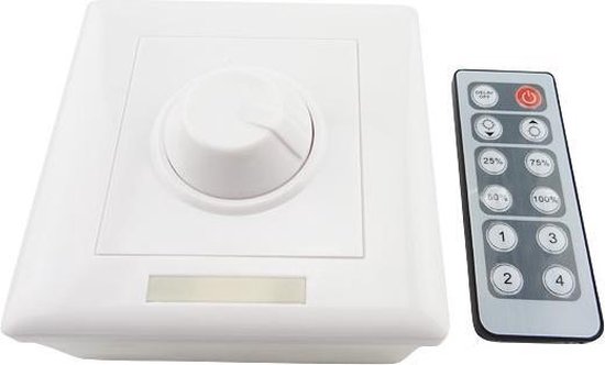 Inbouw controller (dimmer) met (infrarood) afstandsbediening voor 12V (met |