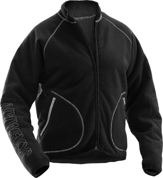 Jobman 5192 Fleece Jacket Reversible 65519274 - Zwart/Donkergrijs - XL