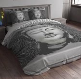 Sleeptime Steel Buddha Dekbedovertrek - Eenpersoons - 140 x 220 cm - Wit